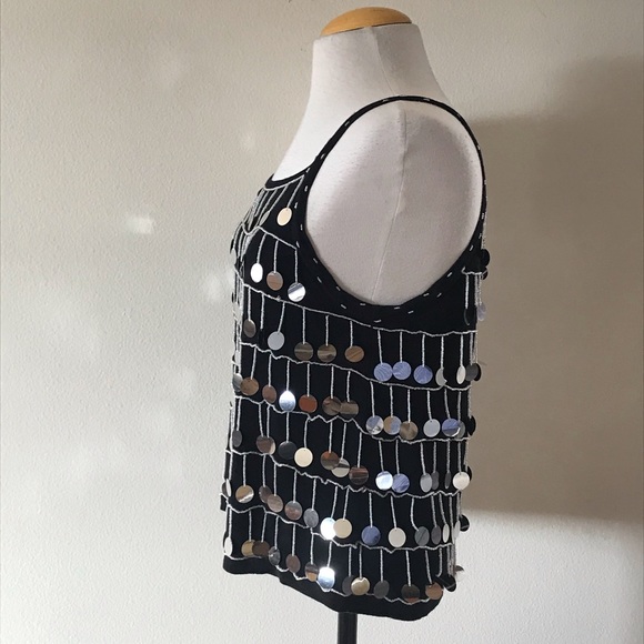 Joseph A Silk Tank top with beaded work - Picture 2 of 5